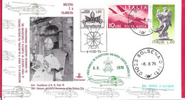 D.A.S. CON ELICOTTERO PER VIAGGIO PAPALE DA BOLSENA A VATICANO *8.8.76* SU BUSTA UFFICIALE KIM COVER - Cartas & Documentos