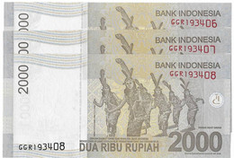 INDONESIE 2000 Rupiah #148c   2011 Prince ANTASARI  Lot De 3 Billets NEUFS - Indonésie