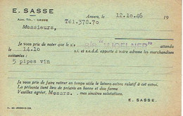 CP  EMA 35c + 10c X 3 (B207)- Obl.1946+ CP Publitaire E. SASSE à ANVERS - ...-1959