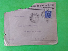 N° 132  SUR DEVANT DE LETTRE DE SAO PAULO AMB MARITIMA POUR PARIS FRANCE - Cartas & Documentos