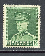 BEL -  Yv. COB  N° 323 (o) 5f Vert Albert Ier  Képi  Cote 1,5 Euro BE  2 Scans - 1931-1934 Kepi