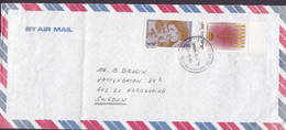 Israel Air Mail TEL AVIV 1985 Cover Brief Lettre NORRKÖPING Sweden Zivia & Yitzhak Zuckerman & Candlestick M. Rand - Lettres & Documents