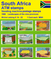 1998 Südafrika South Africa RSA ATM Stamps 14-18 Nine Provinces Series 00,01 MNH Frama Automatenmarken Automatici - Automaatzegels [ATM]