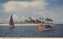 Nassau Bahamas - Sandy Cay Old Postcard 1954 W Stamps - Bahamas