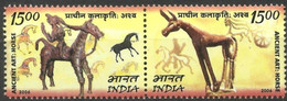 India Inde Indien 2006 Mongolia Joint Issue Art Crafts Horse Antiques Sculptures Stamps 2v MNH - Hojas Bloque