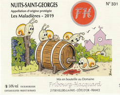 Etiquette Vin BURDIN Michel Festival BD Vini BD Dijon 2022 (Les GastéroPotes - Tischkunst