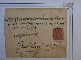 BP2 INDIA   BELLE LETTRE 1915  RUTLAM  + + AFFRANCH . INTERESSANT++ - 1911-35 Koning George V