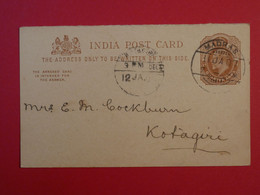 BP2 INDIA   BELLE CARTE  1907 MADRAS  + + AFFRANCH . PLAISANT++ - 1911-35 Koning George V