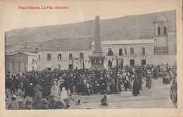 Bolivia La Paz Plaza Espana Old Postcard 1927 - Bolivia