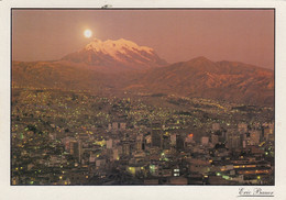 Bolivia La Paz In Moonlight Old Postcard Used W Stamps - Bolivia