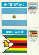 2 Cartes 'Flaggen Der Nationen': Argentina Et Zimbabwe; First Day - Lettres & Documents