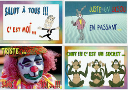 4 Cartes Postales Humoristiques - Humor