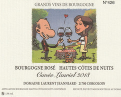 Etiquette Vin BOUZARD Guillaume Festival BD Vini BD 2019 (Plageman - Tischkunst
