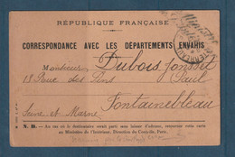 France - Croix Rouge - Carte Transmise Par La Croix Rouge Avec Franchise Du Ministère De L'intérieur - 1916 - Cruz Roja