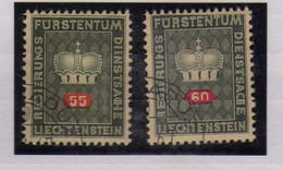 Liechtenstein -  (1968) - 55 R. 60 R. Timbres De Service  Impression Sur Papier Blanc -  Obliteres - Dienstzegels
