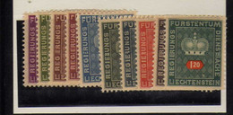 Liechtenstein -  (1950) -  . Timbres De Service  - Neufs** - MNH  - Zu 36-45X - Dienstmarken