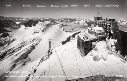 MÜNCHNER HAUS AM ZUGSPITZGIPFEL GEGEN ZUGSPITZPLATTE - SCHWEIZER - ÖSTERR. ALPEN - CARTOLINA FP SPEDITA NEL 1954 - Zugspitze