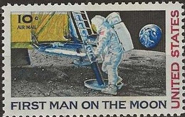 USA 1969 Air. First Man On The Moon - 10c Astronaut Setting Foot On Moon MH - 3b. 1961-... Nuovi
