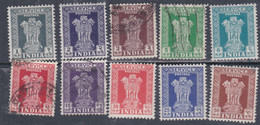 Inde Service N° 14 / 22 X,O:  Colonne D'Asoka, Les 10 Valeurs  Trace De  Ch. (les 16, 17, 19 Et 19A Obli)  Sinon TB - Official Stamps