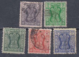 Inde Service N° 35 A / C + E /F O, X:  Colonne D'Asoka, Les 5 Valeurs Oblitérées (le 35 C  Trace Charnière) Sinon TB - Official Stamps