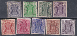 Inde Service N° 36 / 45 X, O Sauf 37 Et 39,   Les 9 Valeurs Oblitérées Ou  Trace Charnière Sinon TB - Official Stamps