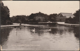 Lake, Hesketh Park, Southport, Lancashire, 1917 - K Series Postcard - Southport