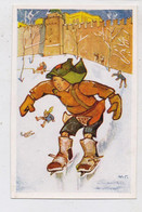 WINTERSPORT - SCHLITTSCHUHLAUFEN, Russische Künstlerkarte - Sports D'hiver