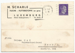 Courrier Commercial (tissus) Affr.  Au 6 Pf Violet (TP Allemand / Hitler) à Dest. De Esch/Alzette  (1942) - 1940-1944 German Occupation