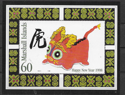 Delcampe - Marshall-Inseln 1998 Tiger Block 23 ** - Marshall