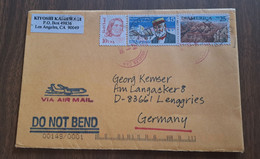 RED CLOUD-INDIAN CHIEF-LANGLEY-AIRMAIL COVER-POSTMARK LOS ANGELES-USA-UNITED STATES-2005 - Brieven En Documenten