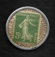 Monnaie-Timbre - Souscrivez . Emprunt National 6% 1920 - Crédit Lyonnais - 5 Centimes Semeuse - Monétaires / De Nécessité