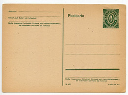 Germany C.1946 Mint 6pf Numeral Postal Card / Postkarte - Entiers Postaux