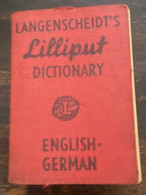 LANGENSCHEIDT''S LILLIPUT DICTIONARY NO. 4 ENGLISH -GERMAN - Dictionaries