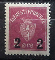 NORGE NORWAY NORVÈGE 1929 Service No 8 , 2 O Sur 5 O Lilas Rose Neuf ** MNH TB - Servizio