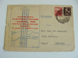 1949 PADOVA CAMPIONATI ITALIANI CANOTTIERI CARTOLINA  DOPPIA ELENCO ALBERGO E RISTORANTI A MONOPOLI   CANOA REMI SPORT - Roeisport