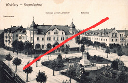 AK Radeberg Krieger Denkmal Restaurant Cafe Lindenhof Friedrichstraße Badstraße Carl Barth A Dresden Arnsdorf Ottendorf - Radeberg