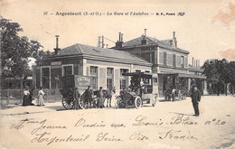 France - Argenteuil - La Gare Et L'autobus - B.F. - Factage Des Gares - Animé  -  Carte Postale Ancienne - Argenteuil