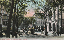 France Nice.- Avenue De La Gare Et Eglise, Notre-Dame - Transport Ferroviaire - Gare