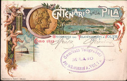 ! Schöne Litho Ansichtskarte Como 1899, Telegraphie, Alessandro Volta, Milano - Como
