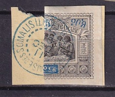 OBOCK -Moitié Droite Du 25 C. Sur Fragment - Used Stamps