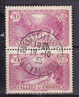 ANDORRE - Paire Du 20 C. Rose-lilas Oblitérée De 1932/33 - Gebruikt