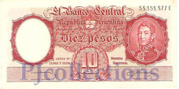 ARGENTINA 10 PESOS 1954/63 PICK 270a AU - Argentine