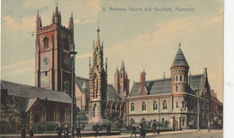PLYMOUTH  -ST ANDREWS CHURCH AND GUILDHALL - Plymouth