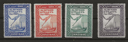 Zanzibar, 1944, SG 327 - 330, Complete Set, Mint Hinged - Zanzibar (...-1963)