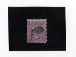 VICTORIA 6 P. VIOLET OBLITERE N°34 YVERT ET TELLIER 1867-69 - Used Stamps