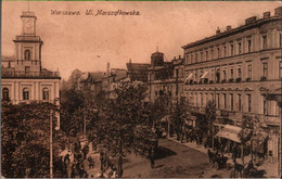 ! Alte Ansichtskarte Warschau, Warszawa, Ul. Marszqlkowska, Tramway, 1916, Feldpost, Polen - Poland