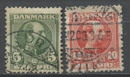 Danemark - Dänemark - Denmark 1905-06 Y&T N°53 à 54 - Michel N°47II à 48II (o) - Christian IX - Oblitérés