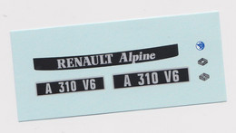 Décalque Decals Alpine A310 V6 Scale 1:18 1/18 Transfert Eau - Decalcografie