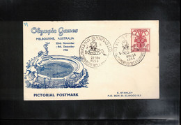 Australia 1956 Olympic Games Melbourne - Exhibition Building - Wrestling Interesting Postcard - Zomer 1956: Melbourne