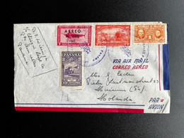 PANAMA 1948 AIR MAIL LETTER PUERTO ARMUELLES TO HUIZUM 17-07-1948 - Panama